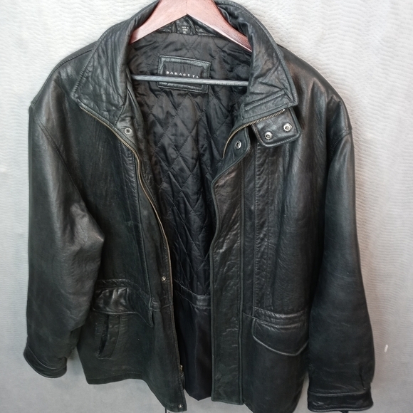 Baracuta Mens Vintage black Lthr Jacket Size XLar